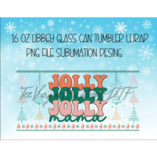 Load image into Gallery viewer, Jolly Mama Christmas UV DTF Wrap For Glass Cup 16oz Glass Can Wrap Cute Stickers For Cups Libbey 16 oz Wrap
