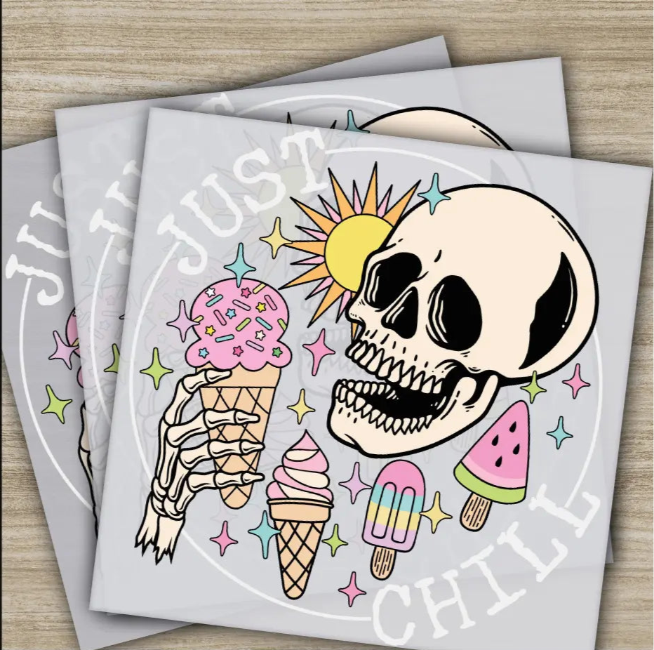 Just Chill Hello Summer Lets Go Surfing Ice Cream Ready to Press Personalized DTF Transfers s High Quality Heat Press