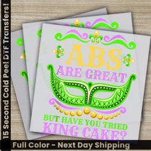 Load image into Gallery viewer, King Cake Mask Mardi Gras Transfers Ready to Press Personalized DTF Transfers Mardi Gras Gifts High Quality Heat Press
