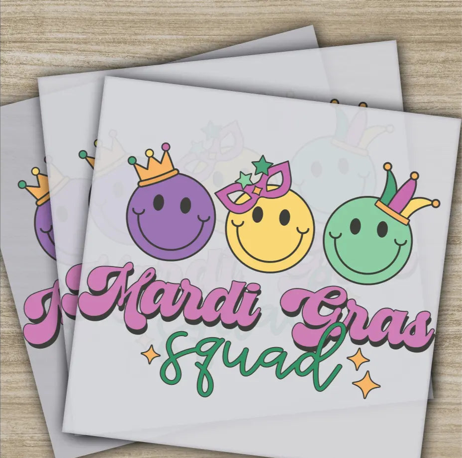 King Mask Jester Hat Mardi Gras Transfers Ready to Press Personalized DTF Transfer Mardi Gras Gifts Quality Heat Press