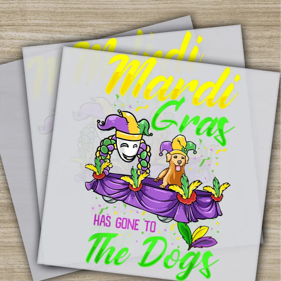 Labrador Dog Lover Mardi Gras Transfer Ready to Press Personalized DTF Transfers Mardi Gras Gifts High Quality Heat