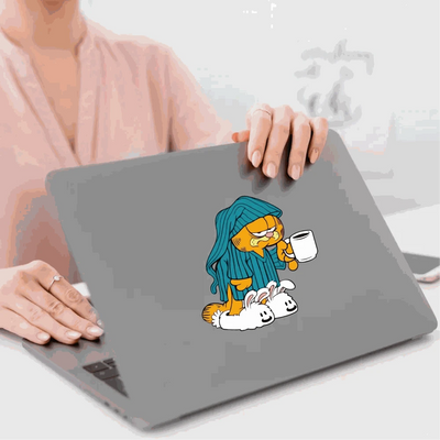 Laptop Custom UV DTF Transfers applied on MacBook