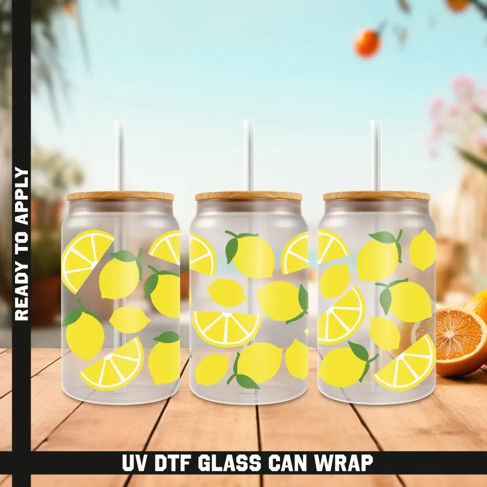 Lemonade Ready To Apply UV DTF 16oz cup Wrap