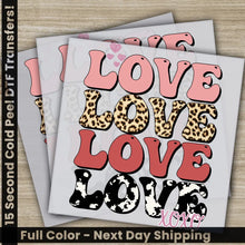 Load image into Gallery viewer, Leopard Love Ready to Press Personalized DTF Transfers Valentines Gift High Quality Heat Press DTF Transfers
