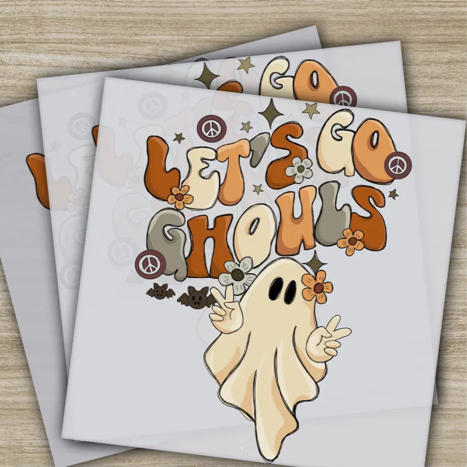 Lets Go Ghouls Halloween Transfers Ready to Press Personalized DTF Transfers For Family Gifts Heat Press DTF Transfers