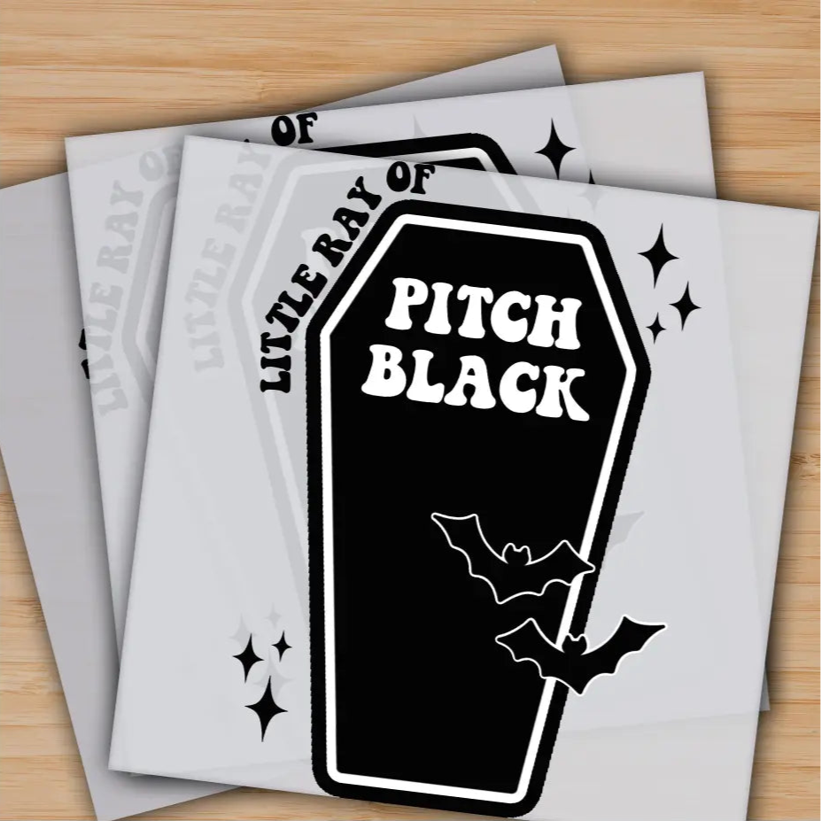 Little Ray of Pitch Black Spooky Ready to Press Personalized Gifts Sublimation DTF Prints Trendy DTF Prints Ready