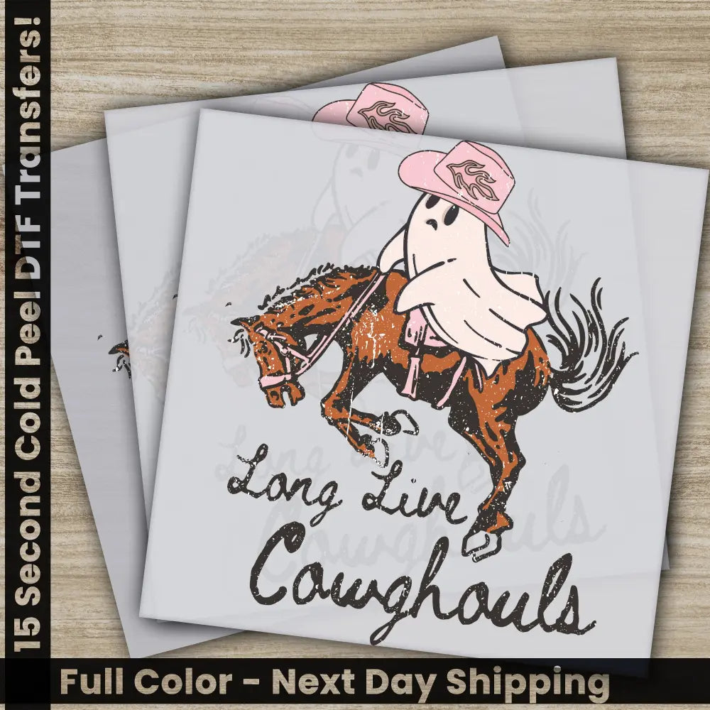 Long Live Cowghouls Halloween Transfers Ready to Press Personalized DTF Transfers For Family Gifts Heat Press DTF