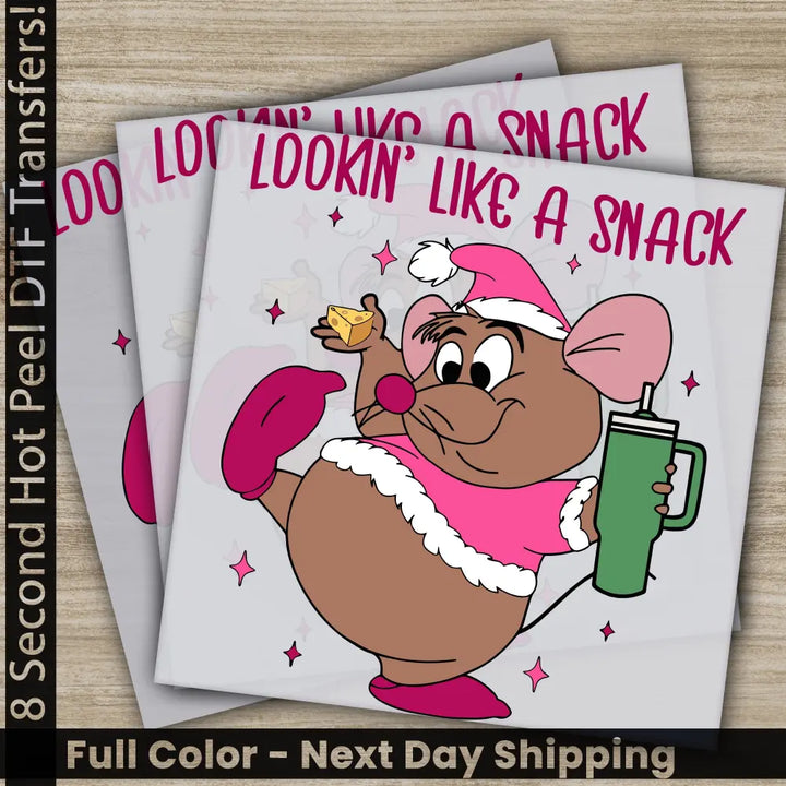 Lookin’ Like A Snack Christmas DTF Transfers Ready to Press Personalized Gifts Direct to Film Sublimation Screen Prints