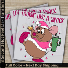 Load image into Gallery viewer, two christmas cards with a cartoon mouse holding a drink
