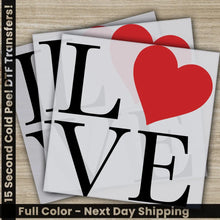 Load image into Gallery viewer, Love and Red Heart Ready to Press Personalized DTF Transfers Valentines Gifts High Quality Heat Press DTF Transfers
