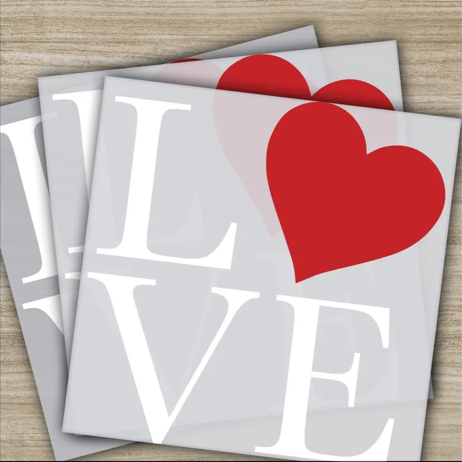 Love and Red Heart Ready to Press Personalized DTF Transfers Valentines Gifts High Quality Heat Press DTF Transfers