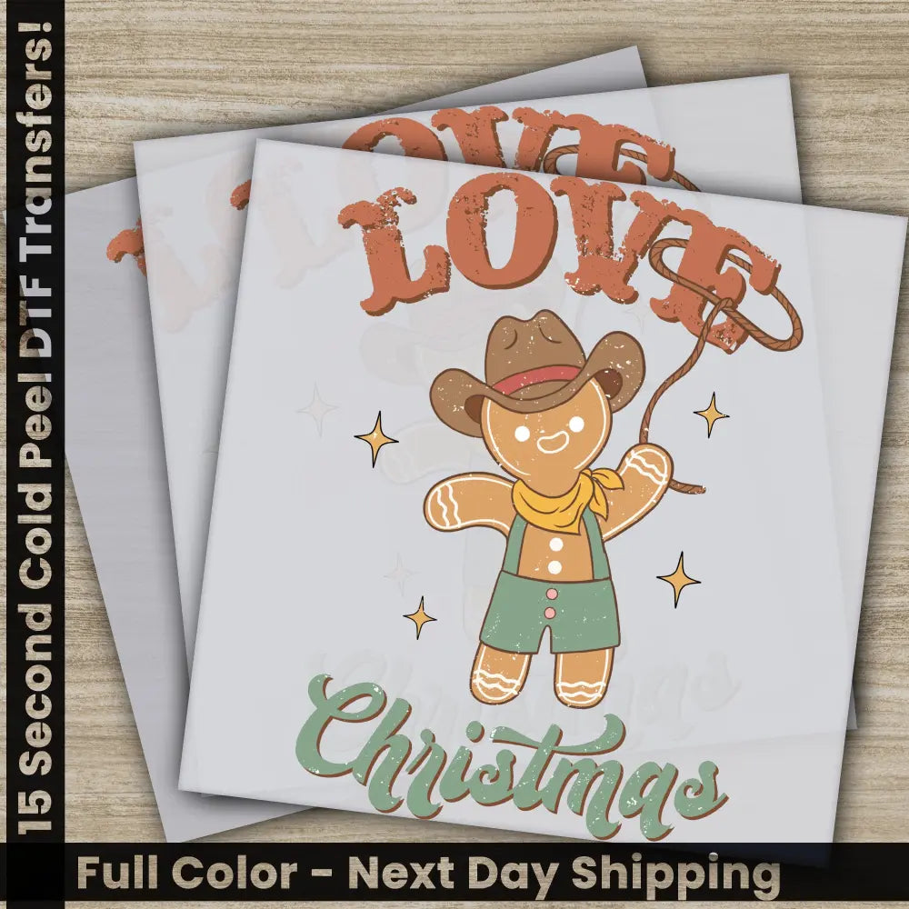 Love Christmas Christmas DTF Transfers Personalized Gifts Ready to Press High Quality Fast Shipping Christmas