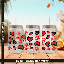 Load image into Gallery viewer, Love Heart Premium UV DTF Wrap For Glass Cup 16oz Glass Cup Cute Stickers For Cups Gift Sticker Cup
