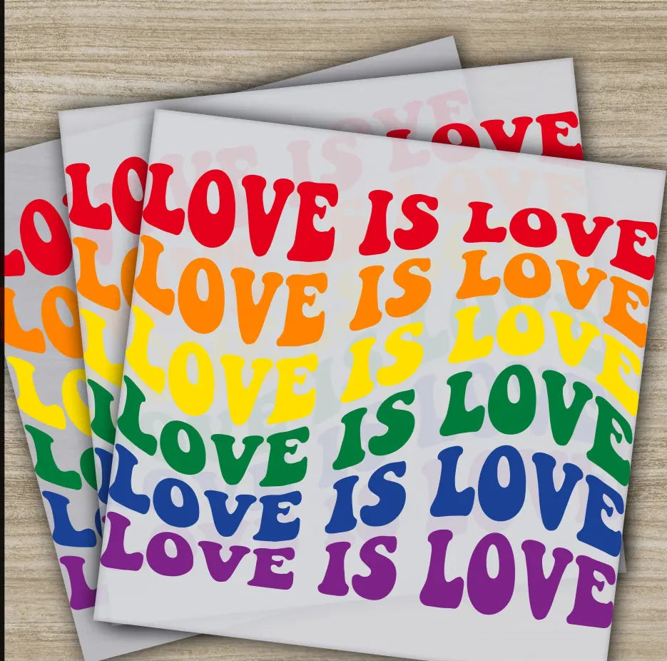 Love Is Love Ready to Press Personalized DTF Transfers Valentine’s Day Gifts High Quality Heat Press DTF Transfers