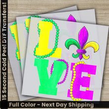 Load image into Gallery viewer, Love Vintage Beads Mardi Gras Transfers Ready to Press Personalized DTF Transfer Mardi Gras Gift High Quality Heat
