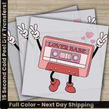 Load image into Gallery viewer, Lover Babe On The Cassette Valentine’s Day Transfers Ready to Press Personalized DTF Transfers Valentines Gift Heat
