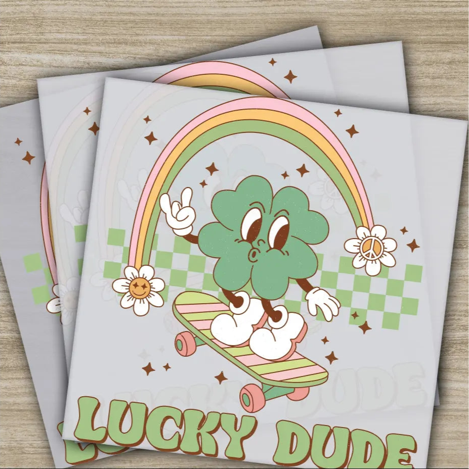 Lucky Dude St. Patrick’s Day Transfers Ready to Press Personalized DTF Transfers St. Patrick’s Gifts Heat Press DTF
