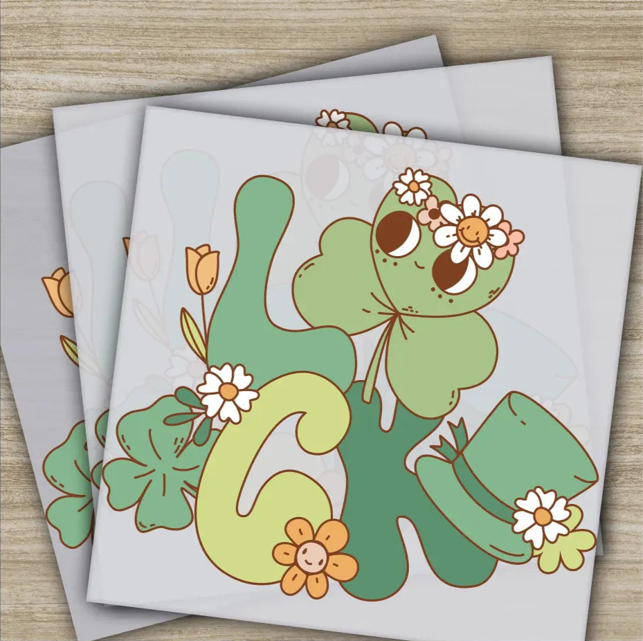 Lucky Shamrock Clover St. Patrick’s Day Transfers Ready to Press Personalized DTF Transfer St. Patrick’s Gift Heat