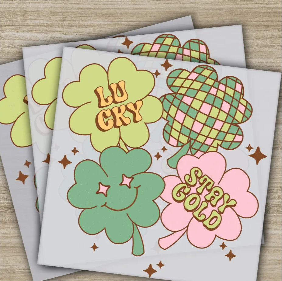 Lucky Stay Gold St. Patrick’s Day Transfers Ready to Press Personalized DTF Transfers St. Patrick’s Gifts Heat Press