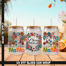 Load image into Gallery viewer, a group of three glass cans with oranges and flowers on them
