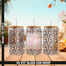 Load image into Gallery viewer, Mama Best Mom Ever UV DTF Wrap For Glass Cup 16oz Glass Cup Cute Stickers For Cups Gift Sticker Cup For Mama
