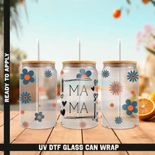 Load image into Gallery viewer, Mama Best Mom Ever UV DTF Wrap For Glass Cup 16oz Glass Cup Cute Stickers For Cups Gift Sticker Cup For Mama
