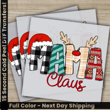 Load image into Gallery viewer, Mama Claus Christmas DTF Transfers Ready to Press Personalized Gifts Direct to Film Sublimation Screen Prints Fast
