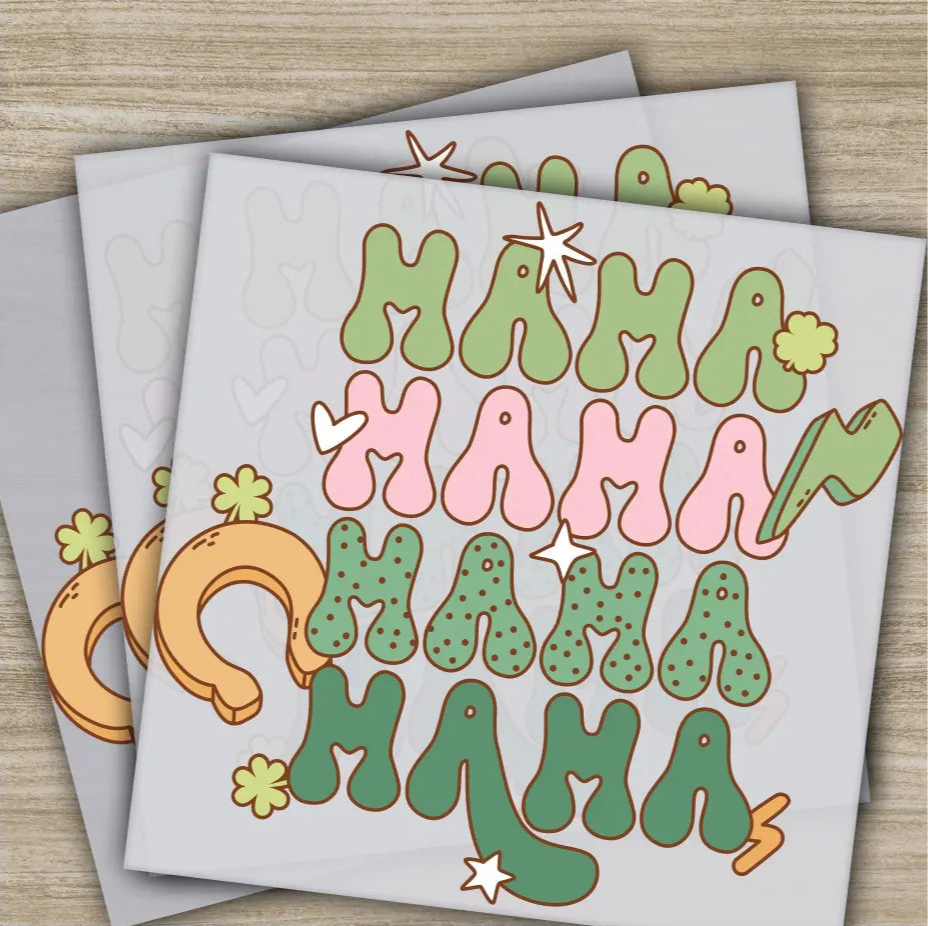 Mama Clovers St. Patrick’s Day Transfers Ready to Press Personalized DTF Transfers St. Patrick’s Gifts Heat Press DTF
