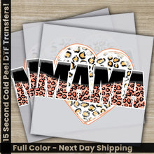 Load image into Gallery viewer, Mama Leopard Heart Mother’s Day Transfers Ready to Press Personalized DTF Transfers Mother’s Day Gifts Heat Press
