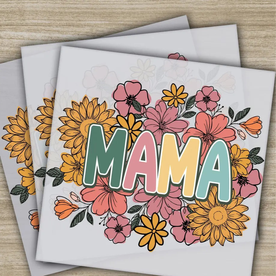 Mama Wildflower Sunflower Mother’s Day Transfers Ready to Press Personalized DTF Transfers Mother’s Day Gifts Heat