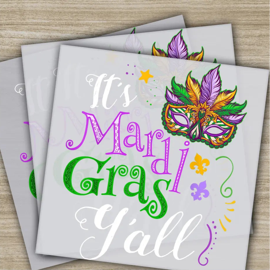 Mask Parade Lovers Mardi Gras Transfer Ready to Press Personalized DTF Transfer Mardi Gras Gifts High Quality Heat