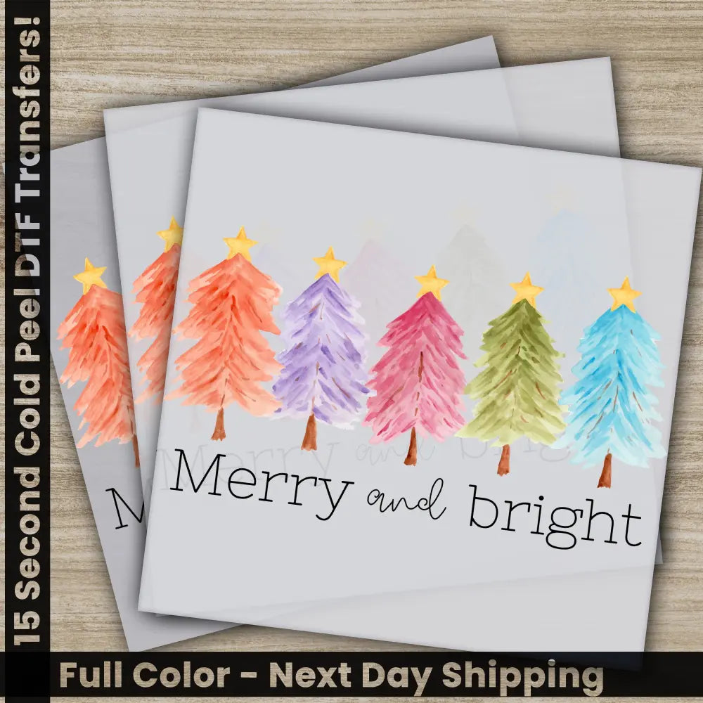 Merry Christmas DTF Transfers Ready to Press Personalized Gifts Direct to Film Sublimation Screen Prints Fast Shipping