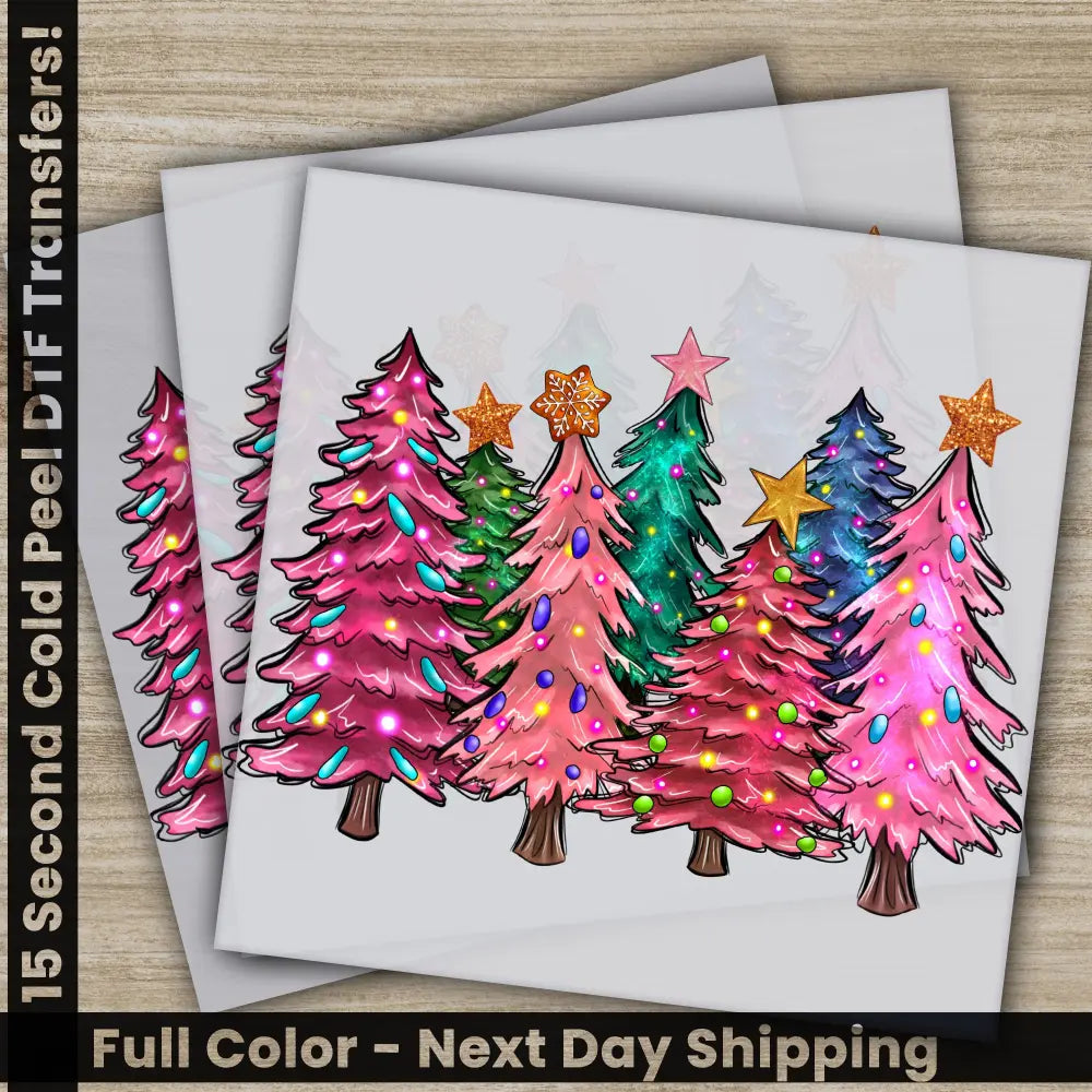 Merry Christmas DTF Transfers Ready to Press Personalized Gifts Direct to Film Sublimation Screen Prints Fast Shipping