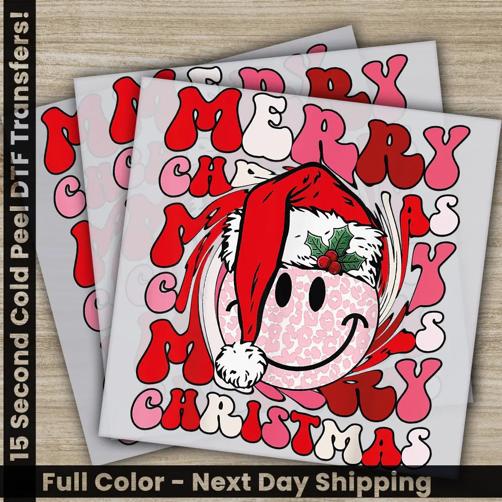 Merry Christmas DTF Transfers Ready to Press Personalized Gifts Direct to Film Sublimation Screen Prints Fast Shipping