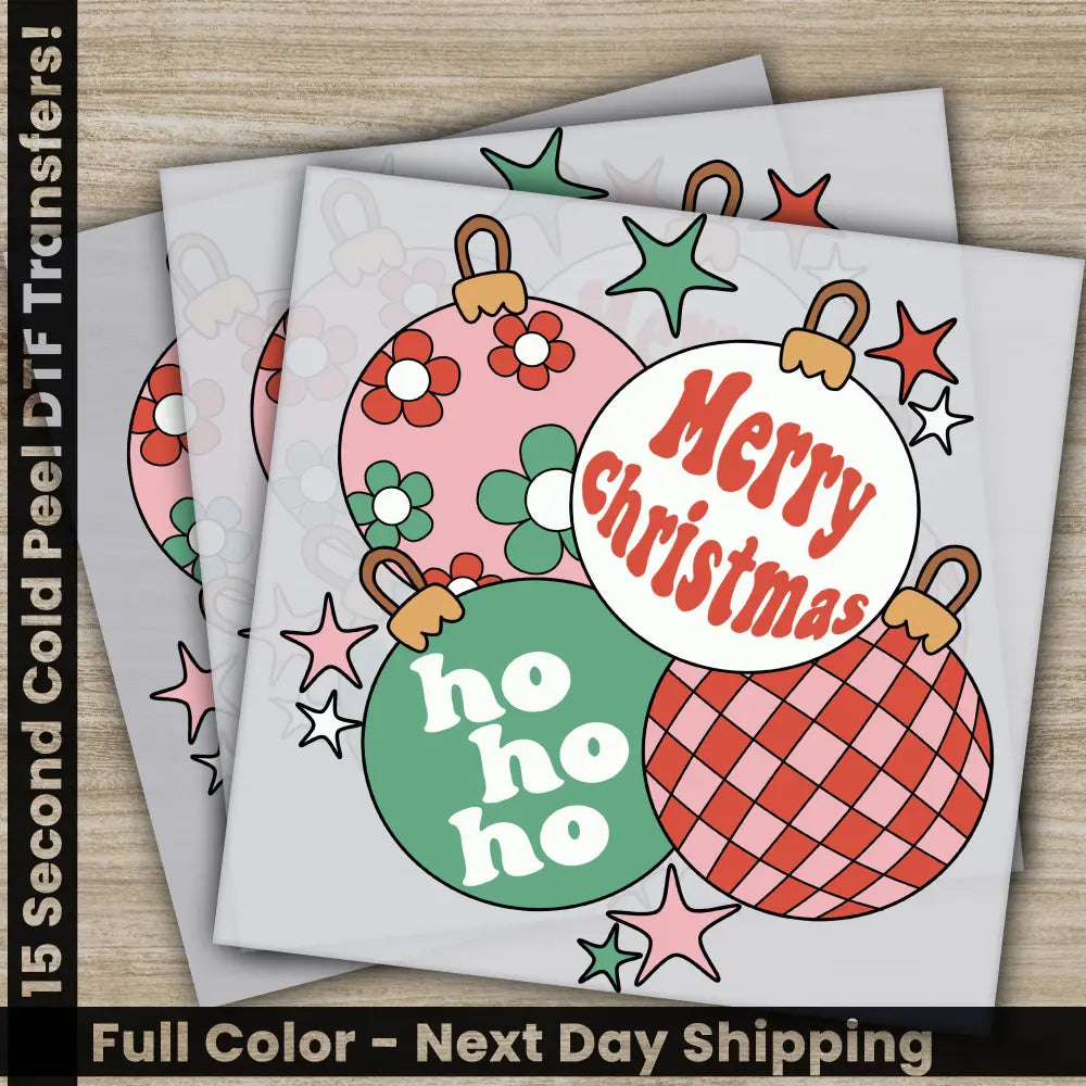 Merry Christmas DTF Transfers Ready to Press Personalized Gifts Direct to Film Sublimation Screen Prints Fast Shipping