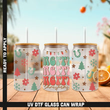 Load image into Gallery viewer, a group of three glasses with merry new year designs on them
