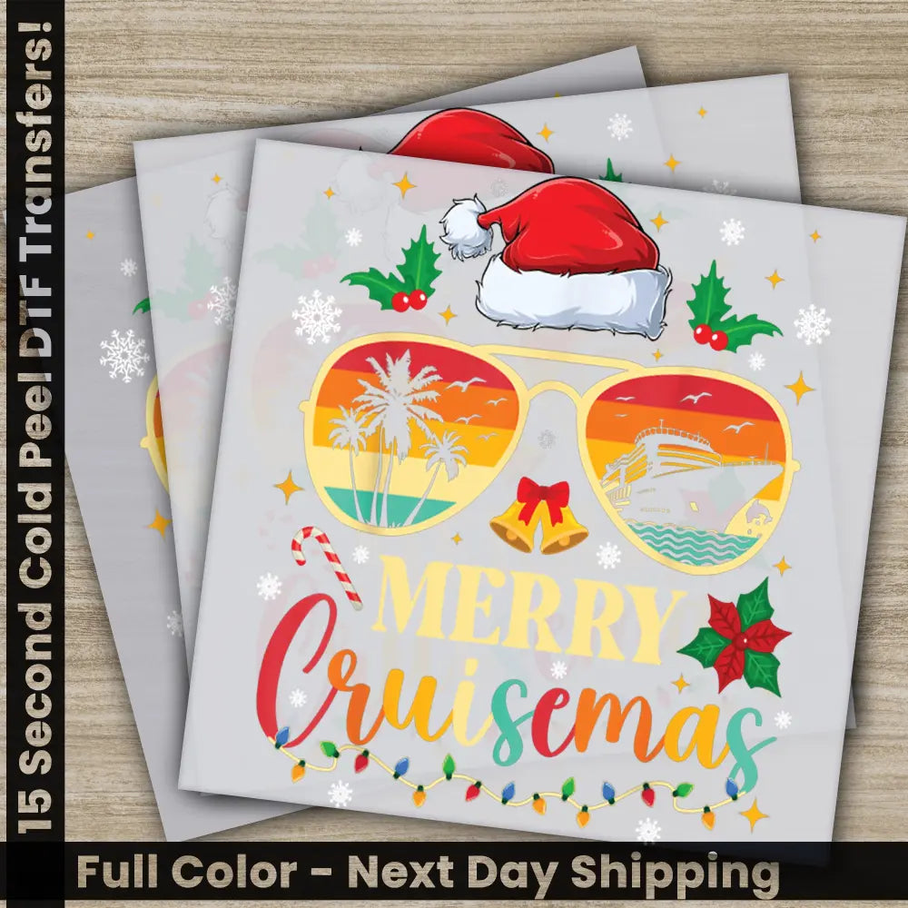 Merry Cruisemas Christmas DTF Transfers Ready to Press Personalized Gifts Direct to Film Sublimation Screen Prints Fast