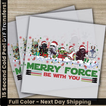Load image into Gallery viewer, Merry Force Be With You Christmas DTF Transfers Ready to Press Personalized Gifts Direct to Film Sublimation Screen
