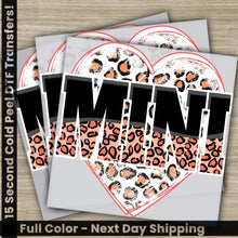 Load image into Gallery viewer, Mimi Leopard Heart Mother’s Day Transfer Ready to Press Personalized DTF Transfers Mother’s Day Gifts Heat Press
