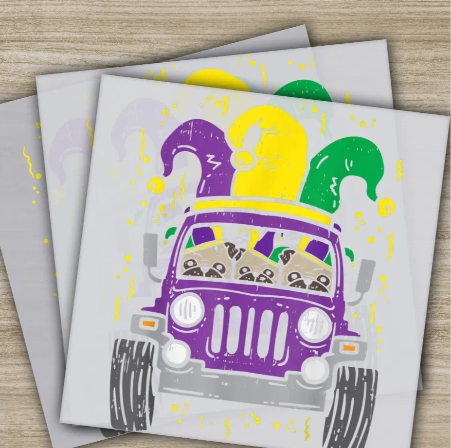 Monster Truck Jester Mardi Gras Transfer Ready to Press Personalized DTF Transfer Mardi Gras Gift High Quality Heat