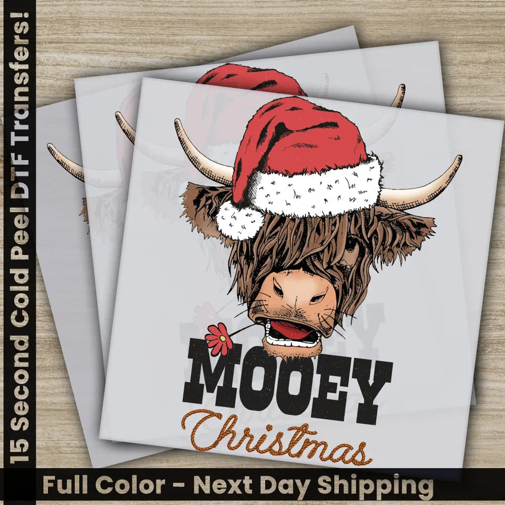 Mooey Christmas Christmas DTF Transfers Ready to Press Personalized Gifts for Shirts High Quality Trendy Designs Fast