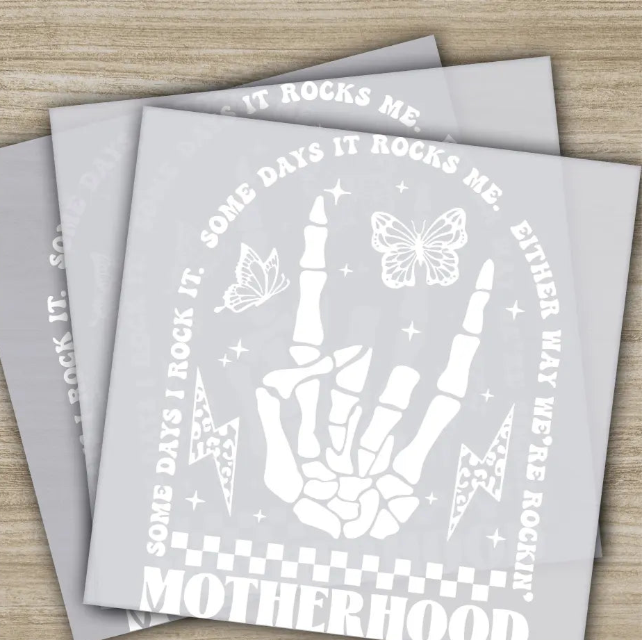 Motherhood Skeleton Hand Rocks Me Ready to Press Personalized DTF Transfers Heat Press DTF Transfer