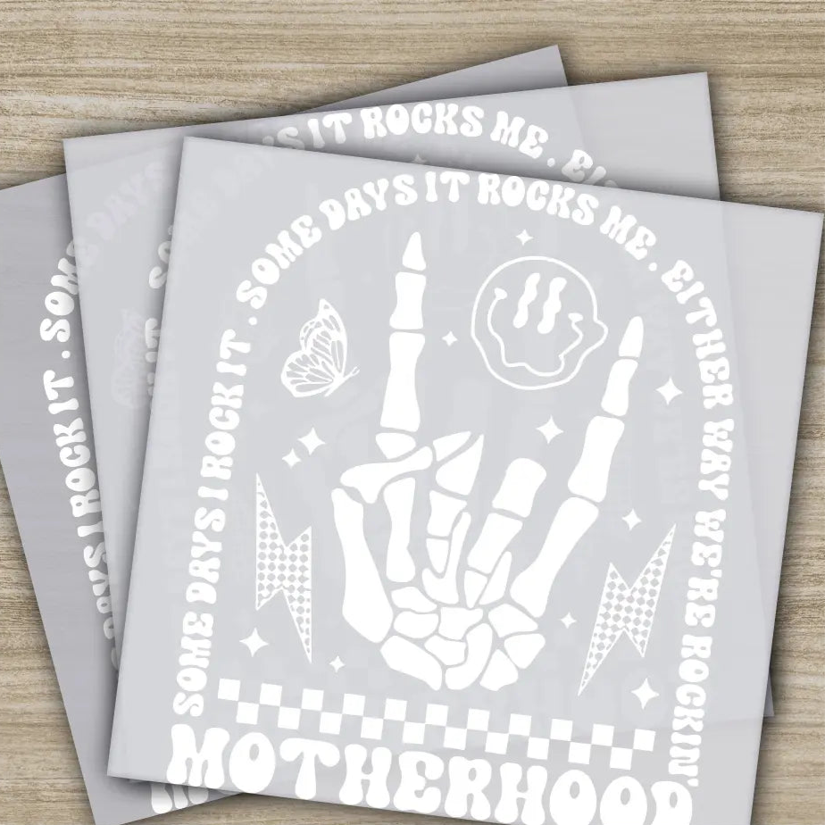 Motherhood Skeleton Hand Rocks Me Ready to Press Personalized DTF Transfers Heat Press DTF Transfer