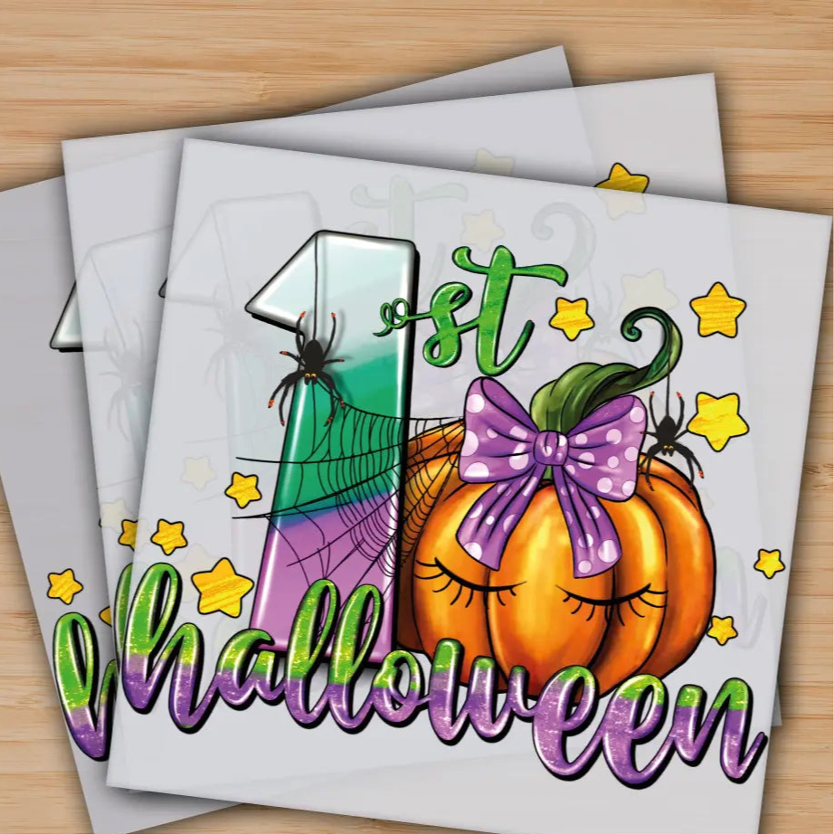 My 1st Halloween Cute Pumpkin Ready to Press Personalized Gifts Sublimation DTF Prints Trendy DTF Prints Ready
