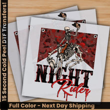 Load image into Gallery viewer, Night Rider Halloween Skeleton Spooky Halloween Ready to Press Personalized Gifts Sublimation DTF Prints Trendy DTF
