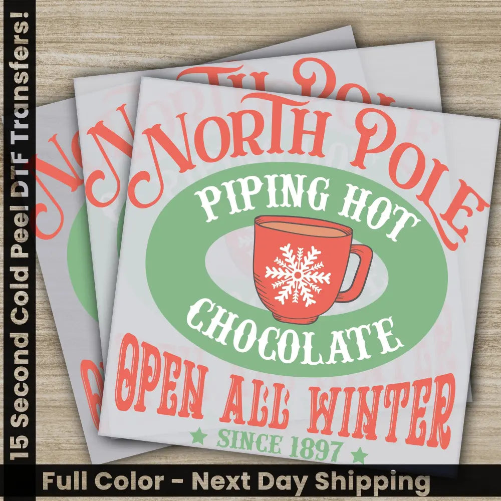 North Pole Ready to Press Christmas DTF Transfers Personalized Gifts High Quality Fast Shipping Screen Prin