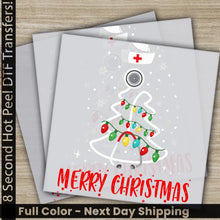 Load image into Gallery viewer, Nurse Merry Christmas DTF Transfers Ready to Press Personalized Gifts Direct to Film Sublimation Screen Prints Fast
