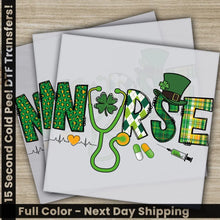 Load image into Gallery viewer, Nurse Shamrock St. Patrick’s Day Transfers Ready to Press Personalized DTF Transfers St. Patrick’s Gifts Heat Press
