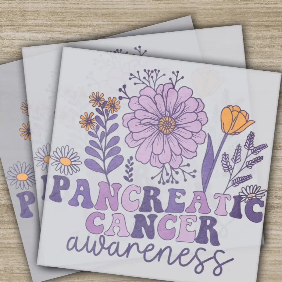 Pancreatic Cancer Pink Out Awareness Bow Cancer In October Ready to Press Personalized DTF Transfers Heat Press DTF
