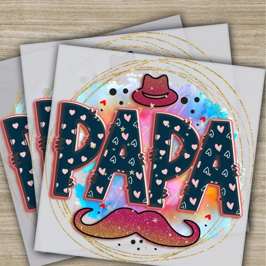 Papa Fathers Day Transfers Ready to Press Personalized DTF Transfers Father’s Day Gifts Heat Press DTF Transfers
